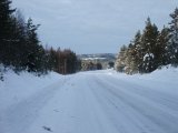 DSCF1938  Gik veg långs elva från Lennart.. sen gl järnveg = intet. Hemåt landsvegen t Stjälpet = bar is og snö. Hakspet enda fågel set/hörts