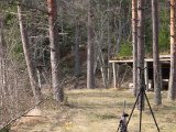 IMG 1227  trukket 20-30m tilbage fra 'nåleøjet' ved Bertils brassplats.. skidt sted midt i elven/ kastevinde....men B går op ad stejl dæmning på modstatte side af elven..sporet set midt i foto