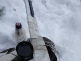 DSC00210  Lidt kaffe at varme sig på - men nordmark haren har kørt  så mange cirkler nu at Björns stöver ikke and udrede færten længere